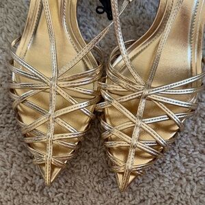 Zara Gold Strappy Heels